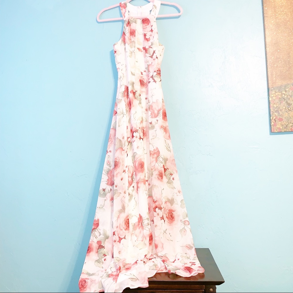 Lulu's Boho Floral Sleeveless Maxi Dress XS